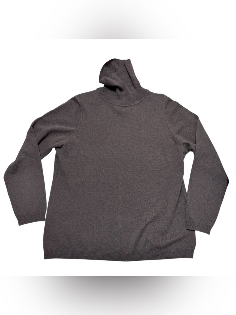 Charter Club 100% Cashmere Turtleneck Sweater Taupe Brown Classic Knit 2X Flaw